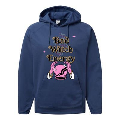 Bad Witch Spooky Halloween Adult Graphic Energy Cool Gift Performance Fleece Hoodie