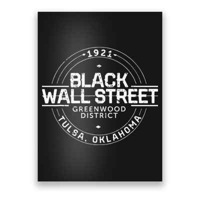 Black Wall Street Greenwood District Tulsa Oklahoma 1921 Poster