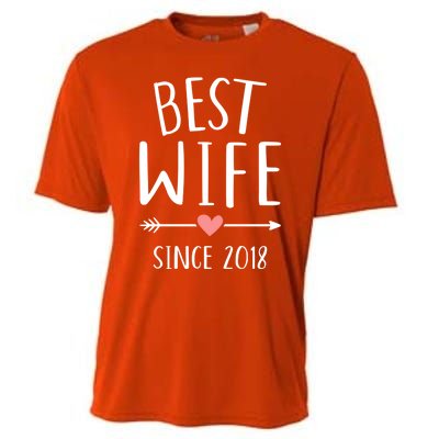 Best Wife Since 2018 4th Wedding Anniversary Gift Cooling Performance Crew T-Shirt