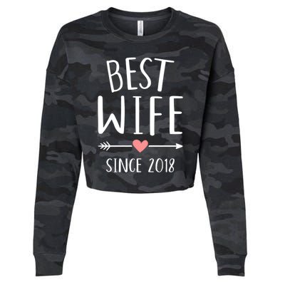 Best Wife Since 2018 4th Wedding Anniversary Gift Cropped Pullover Crew