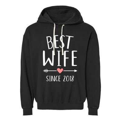 Best Wife Since 2018 4th Wedding Anniversary Gift Garment-Dyed Fleece Hoodie