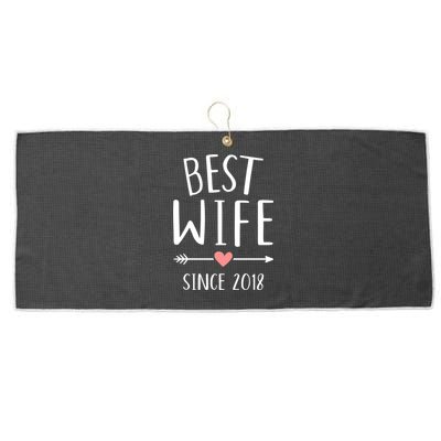 Best Wife Since 2018 4th Wedding Anniversary Gift Large Microfiber Waffle Golf Towel