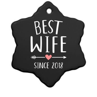 Best Wife Since 2018 4th Wedding Anniversary Gift Ceramic Star Ornament