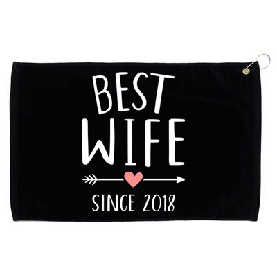 Best Wife Since 2018 4th Wedding Anniversary Gift Grommeted Golf Towel