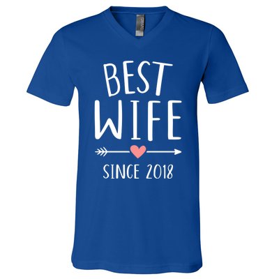 Best Wife Since 2018 4th Wedding Anniversary Gift V-Neck T-Shirt