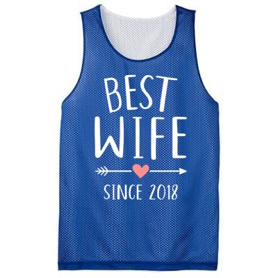 Best Wife Since 2018 4th Wedding Anniversary Gift Mesh Reversible Basketball Jersey Tank