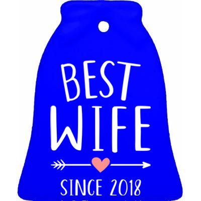 Best Wife Since 2018 4th Wedding Anniversary Gift Ceramic Bell Ornament