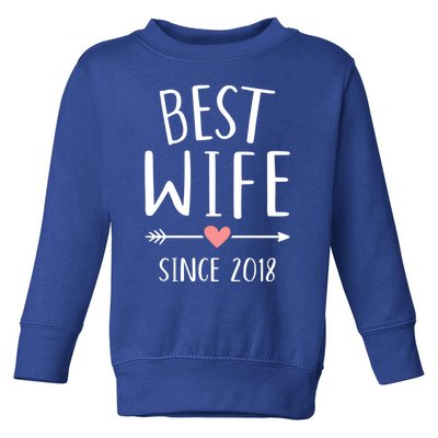 Best Wife Since 2018 4th Wedding Anniversary Gift Toddler Sweatshirt