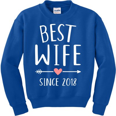 Best Wife Since 2018 4th Wedding Anniversary Gift Kids Sweatshirt