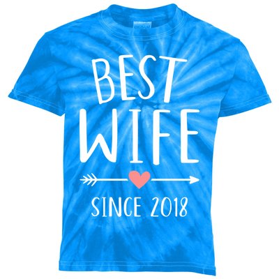 Best Wife Since 2018 4th Wedding Anniversary Gift Kids Tie-Dye T-Shirt