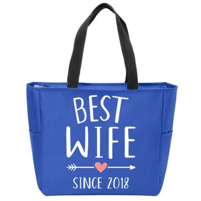 Best Wife Since 2018 4th Wedding Anniversary Gift Zip Tote Bag