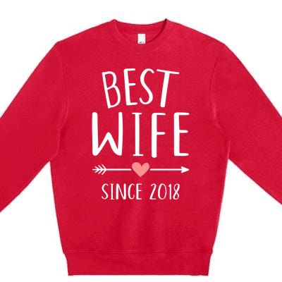 Best Wife Since 2018 4th Wedding Anniversary Gift Premium Crewneck Sweatshirt