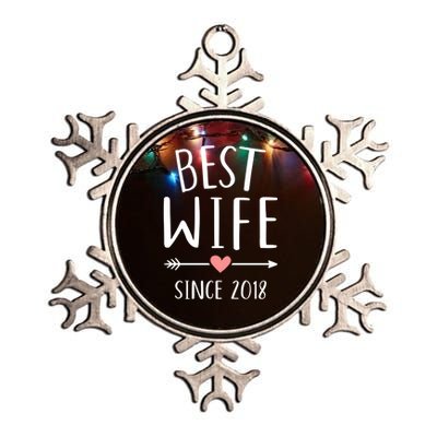 Best Wife Since 2018 4th Wedding Anniversary Gift Metallic Star Ornament