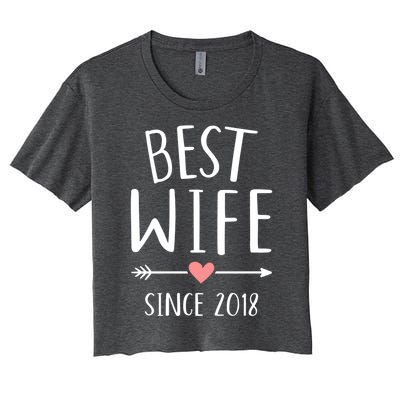 Best Wife Since 2018 4th Wedding Anniversary Gift Women's Crop Top Tee