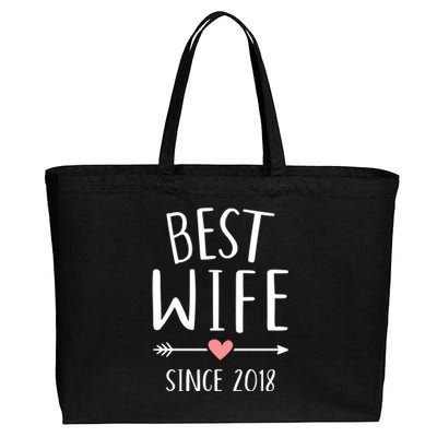 Best Wife Since 2018 4th Wedding Anniversary Gift Cotton Canvas Jumbo Tote