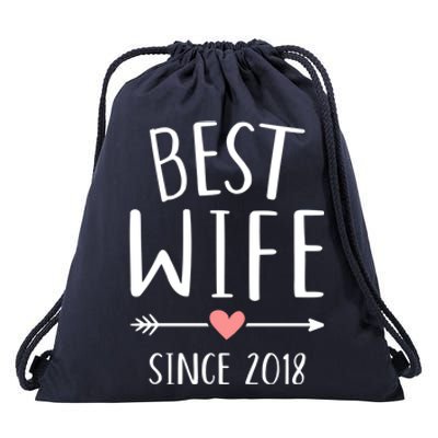 Best Wife Since 2018 4th Wedding Anniversary Gift Drawstring Bag