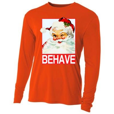 Behave Winking Santa Claus Gift Cooling Performance Long Sleeve Crew