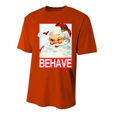 Behave Winking Santa Claus Gift Performance Sprint T-Shirt