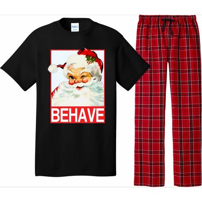 Behave Winking Santa Claus Gift Pajama Set