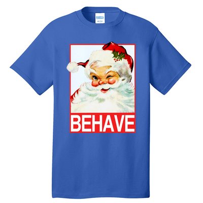 Behave Winking Santa Claus Gift Tall T-Shirt