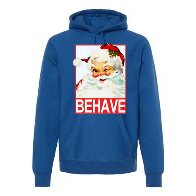 Behave Winking Santa Claus Gift Premium Hoodie