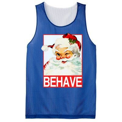 Behave Winking Santa Claus Gift Mesh Reversible Basketball Jersey Tank