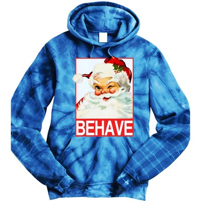 Behave Winking Santa Claus Gift Tie Dye Hoodie