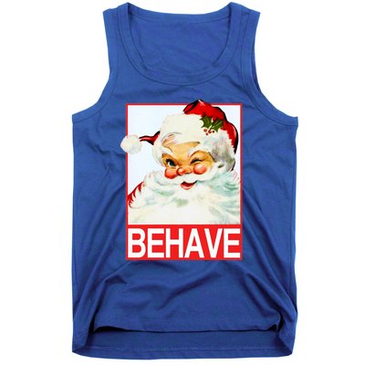 Behave Winking Santa Claus Gift Tank Top