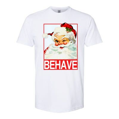 Behave Winking Santa Claus Gift Softstyle® CVC T-Shirt