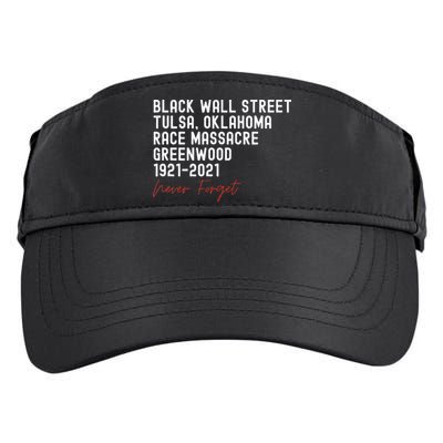 Black Wall Street. Tulsa Race Massacre Centennial. Greenwood Adult Drive Performance Visor