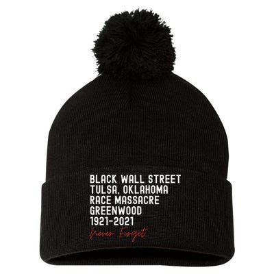Black Wall Street. Tulsa Race Massacre Centennial. Greenwood Pom Pom 12in Knit Beanie