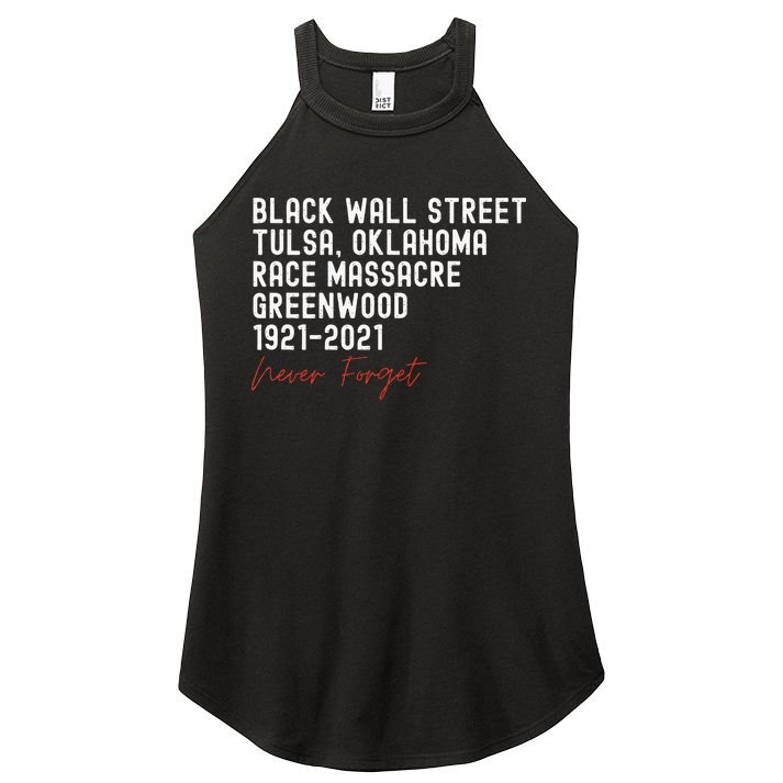 Black Wall Street. Tulsa Race Massacre Centennial. Greenwood Women's Perfect Tri Rocker Tank