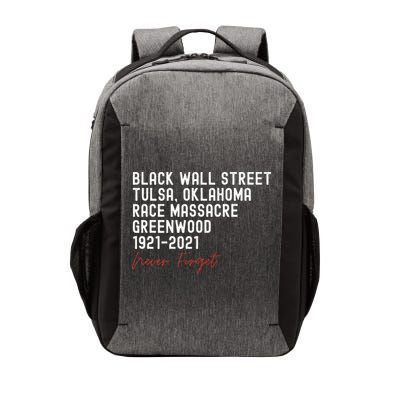 Black Wall Street. Tulsa Race Massacre Centennial. Greenwood Vector Backpack