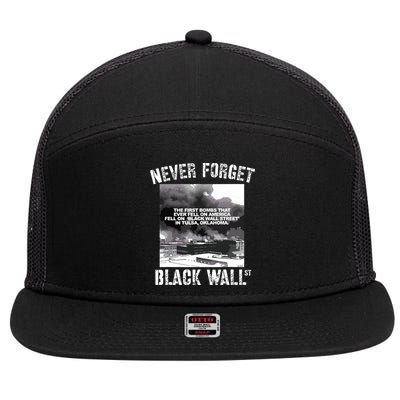 Black Wall Street Never Forget Our History REAL Black Owned 7 Panel Mesh Trucker Snapback Hat