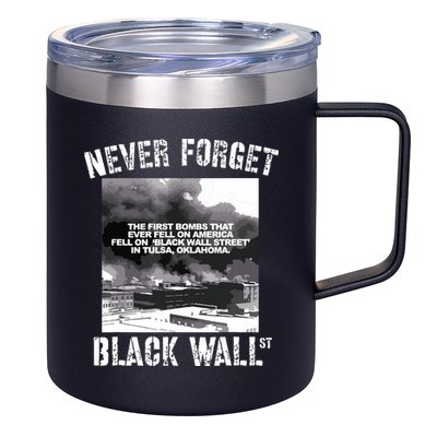 Black Wall Street Never Forget Our History REAL Black Owned 12oz Stainless Steel Coffee Mug