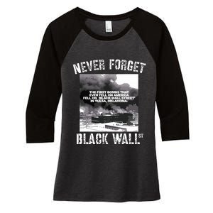 Black Wall Street Never Forget Our History REAL Black Owned Women's Tri-Blend 3/4-Sleeve Raglan Shirt