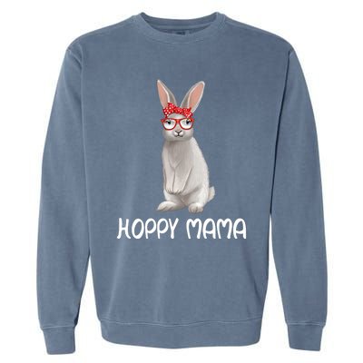 Bunny With Sunglasses And Bandana Bunny Mom Hoppy Mama Gift Garment-Dyed Sweatshirt