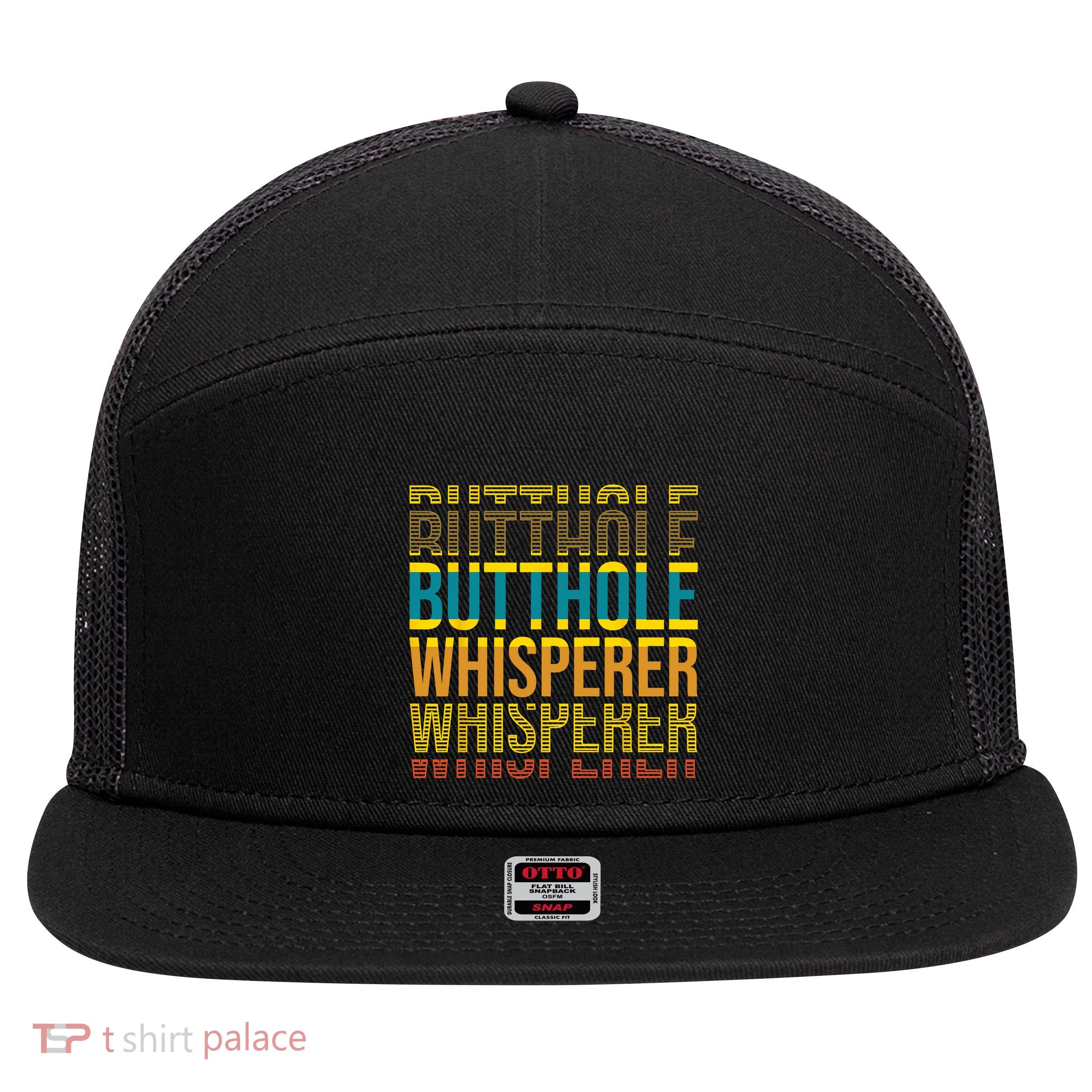 Butthole Whisperer Sarcastic Jokes Retro Funny Jokes Sarcastic 7 Panel Mesh Trucker Snapback Hat