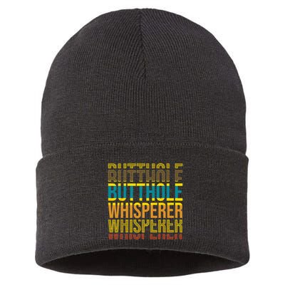 Butthole Whisperer Sarcastic Jokes Retro Funny Jokes Sarcastic Sustainable Knit Beanie