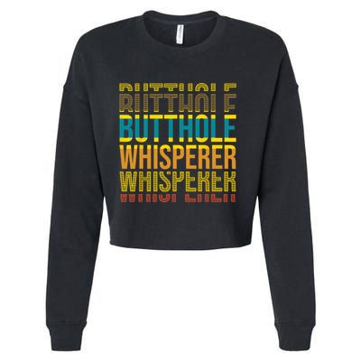 Butthole Whisperer Sarcastic Jokes Retro Funny Jokes Sarcastic Cropped Pullover Crew
