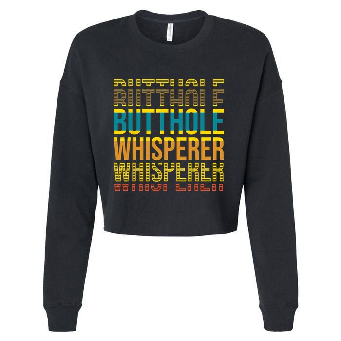 Butthole Whisperer Sarcastic Jokes Retro Funny Jokes Sarcastic Cropped Pullover Crew