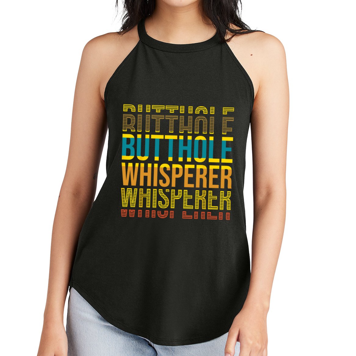 Butthole Whisperer Sarcastic Jokes Retro Funny Jokes Sarcastic Women's Perfect Tri Rocker Tank