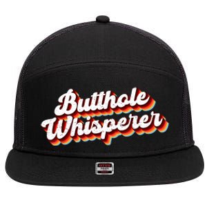 Butthole Whisperer Sarcastic Jokes Retro Funny Gift 7 Panel Mesh Trucker Snapback Hat