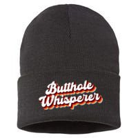 Butthole Whisperer Sarcastic Jokes Retro Funny Gift Sustainable Knit Beanie