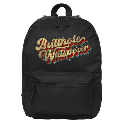 Butthole Whisperer Sarcastic Jokes Retro Funny Present Trending 16 in Basic Backpack