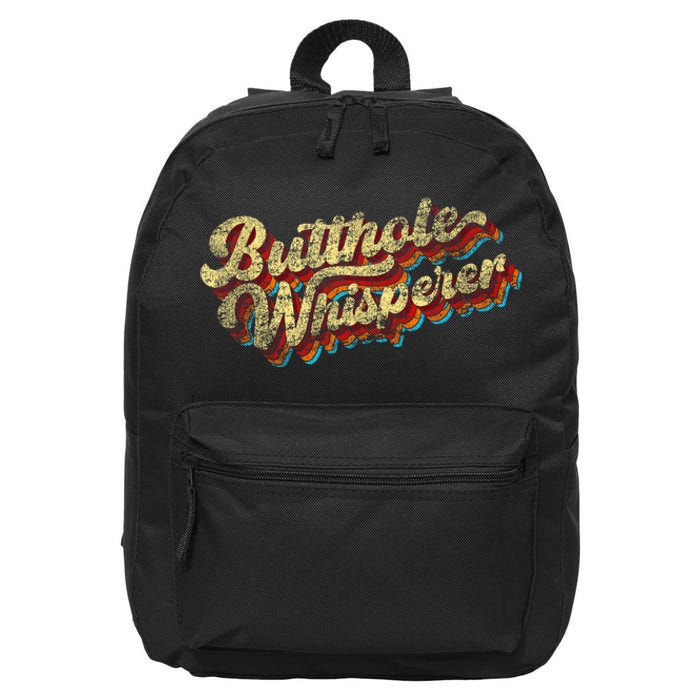 Butthole Whisperer Sarcastic Jokes Retro Funny Present Trending 16 in Basic Backpack