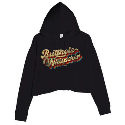 Butthole Whisperer Sarcastic Jokes Retro Funny Present Trending Crop Fleece Hoodie