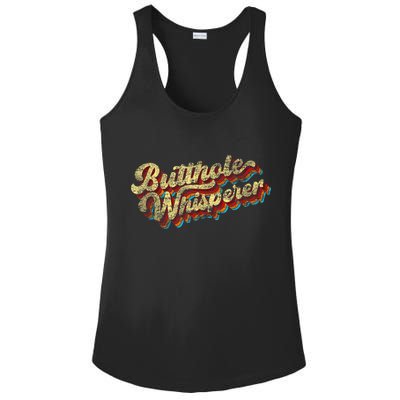 Butthole Whisperer Sarcastic Jokes Retro Funny Present Trending Ladies PosiCharge Competitor Racerback Tank