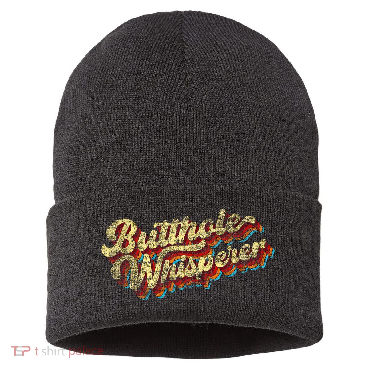 Butthole Whisperer Sarcastic Jokes Retro Funny Present Trending Sustainable Knit Beanie