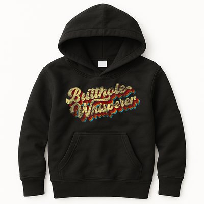 Butthole Whisperer Sarcastic Jokes Retro Funny Present Trending Kids Hoodie